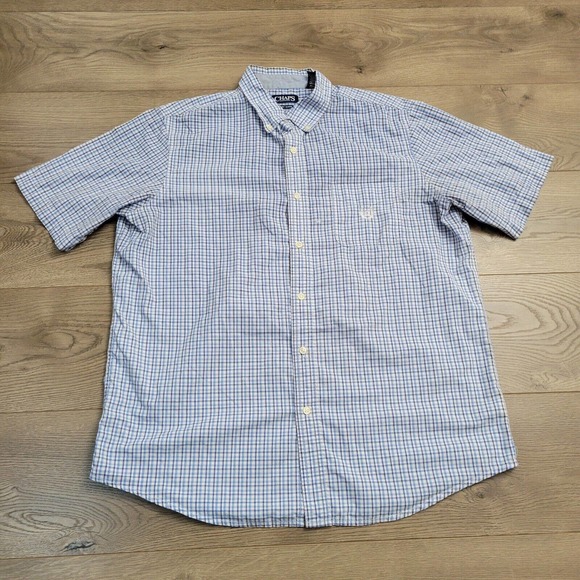 Chaps Shirt Mens Large Blue Button Down Plaid Preppy Casual Classiccore Normcore - Picture 1 of 8